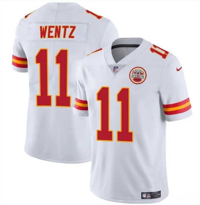 Men & Women & Youth Kansas City Chiefs #11 Carson Wentz White Vapor Untouchable Limited Stitched Jersey